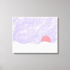 Impressão Em Tela Sol se posicionando atrás de uma Montanha Neve