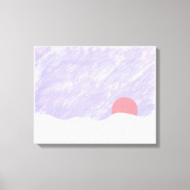 Impressão Em Tela Sol se posicionando atrás de uma Montanha Neve (Frente)