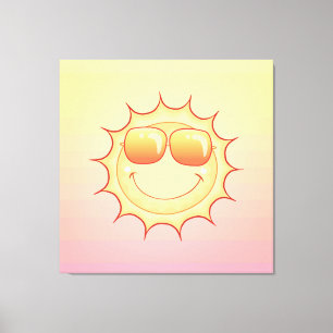 Impressão Em Tela Sol sorridente