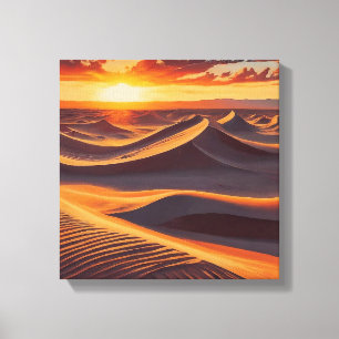 Impressão Em Tela sol vermelho brilha na poster da sobremesa