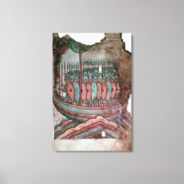 Impressão Em Tela Soldados normandos atravessando o canal inglês (Frente)