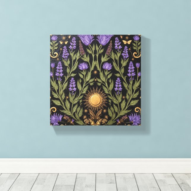 Impressão Em Tela Solstício de Âmbar e Ouro (Insitu(piso de madeira))