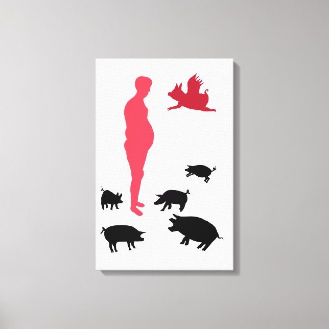 Impressão Em Tela Solteiro, Feliz Refeição Seja Vegeteriana, A Fazen (Frente)