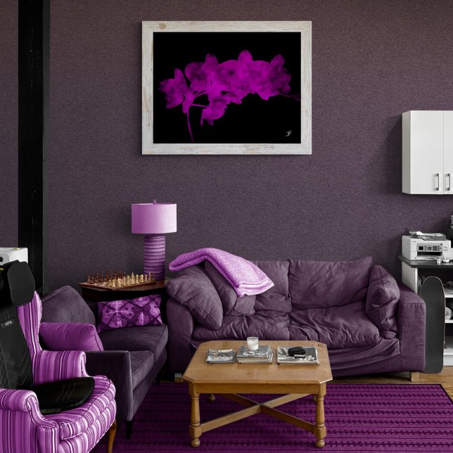 Impressão Em Tela Sombra orquídea sobre fundo escuro (Criador carregado)