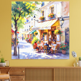 Impressão Em Tela Sommermorgen im Straßencafé