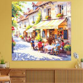 Impressão Em Tela Sommermorgen im Straßencafé