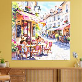 Impressão Em Tela Sommermorgen im Straßencafé