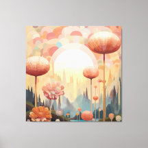 Sonho Botânico Cubista Paisagem abstrata