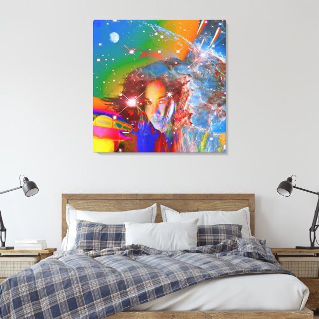 Impressão Em Tela Sonho Cósmico (Insitu(Quarto))