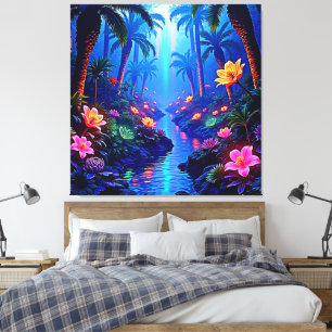 Impressão Em Tela Sonho de Floresta Fluvial Encantada