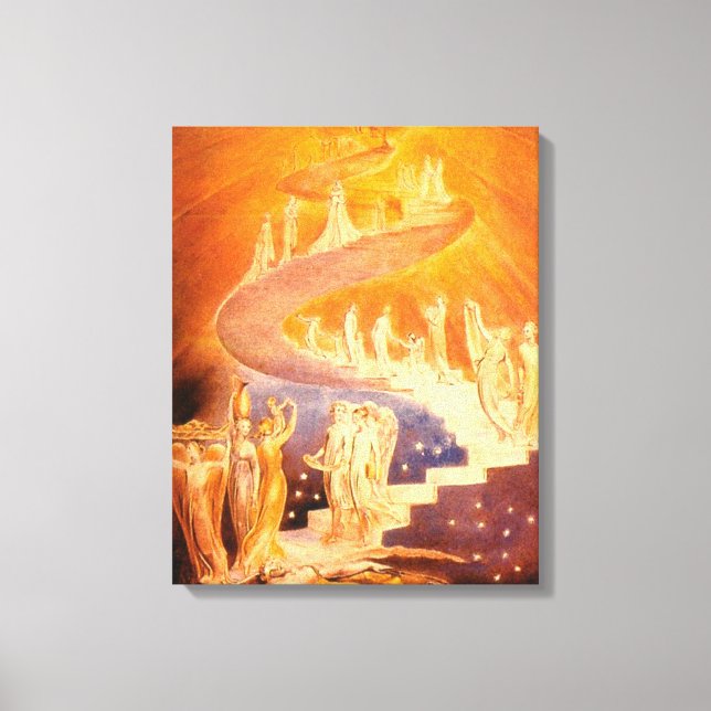 Impressão Em Tela Sonho de Jacob por William Blake (Frente)