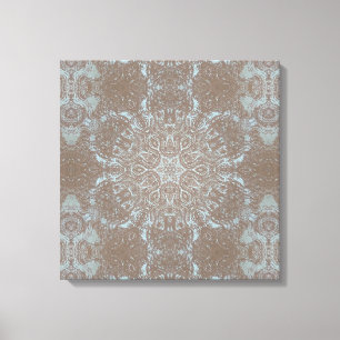 Impressão Em Tela Sonho de Neve Fractal Azul Icy