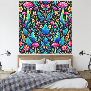 Impressão Em Tela Sonho Encantado de Floresta de Mushroom