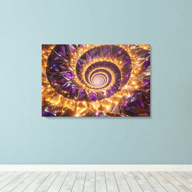 Impressão Em Tela Sonho Espiral do ouro (Insitu(piso de madeira))