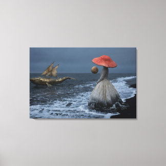 Impressão Em Tela Sonho Surreal do Oceano: A Baleia Dourada e Cogume