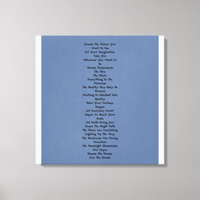 Impressão Em Tela Sonho Tremendo (Frente)