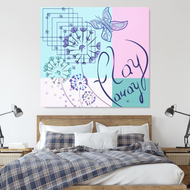 Impressão Em Tela Sonhos de Borboleta (Insitu(Quarto))