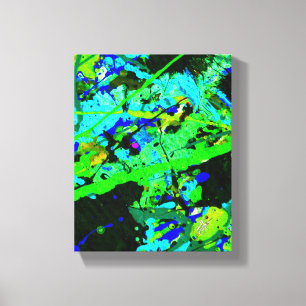 Impressão Em Tela Sonhos Extraterrestres Verde Azul Abstrato