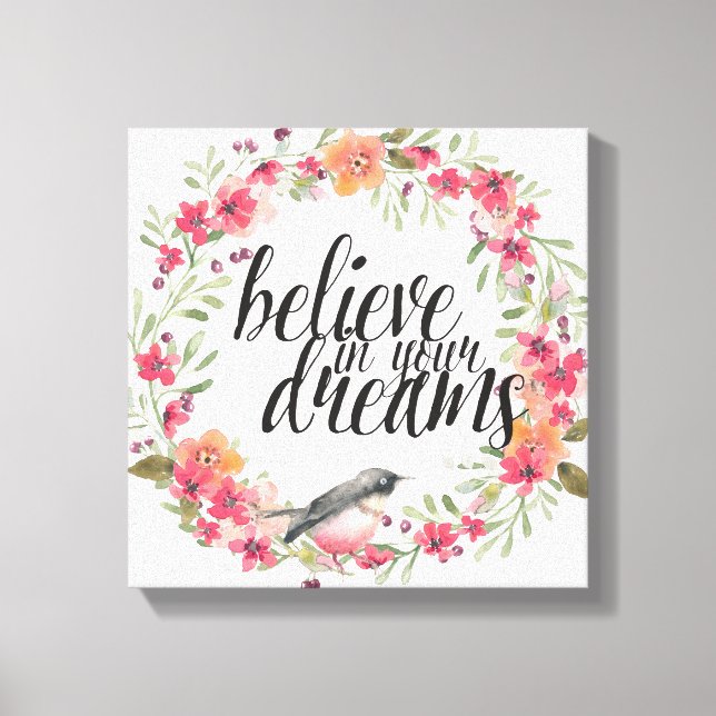 Impressão Em Tela Sonhos Florais Românticos de Pássaro Oleander Pink (Frente)