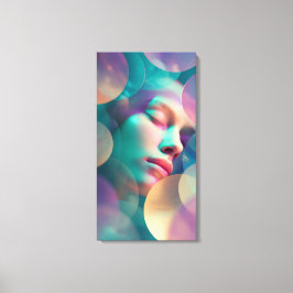 Impressão Em Tela Sonhos Geométricos Mulher Adormecida Abstrata Tela