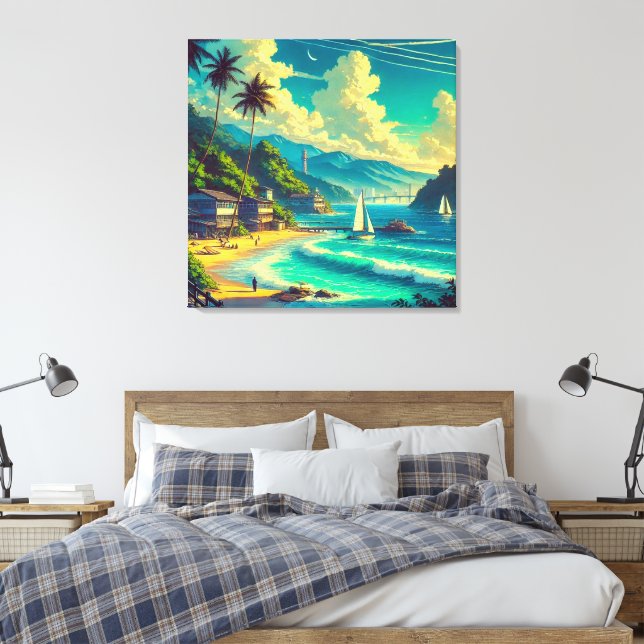 Impressão Em Tela Sonhos Tropicais de Ryukyu (Insitu(Quarto))