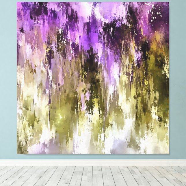 Impressão Em Tela Sonhos Violetas e Céus Oliva (Insitu(piso de madeira))