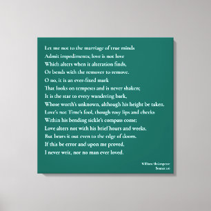 Impressão Em Tela Sonnet 116Deixe-me não ao casamento das mentes ver