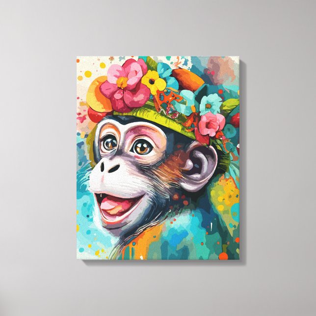 Impressão Em Tela Sorriso de macaco (Frente)