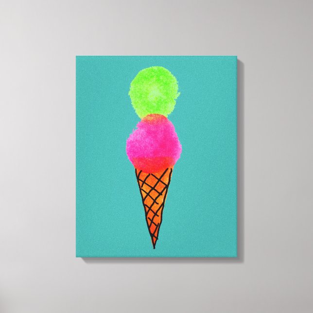 Impressão Em Tela sorvete de pop art (Frente)
