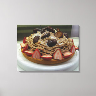 Impressão Em Tela Spaghetti Japonês e Kake de Morango