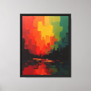 Impressão Em Tela Spectrum Skyline: Reggae City Abstract