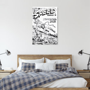 Impressão em tela SPEED Comics dos anos 40