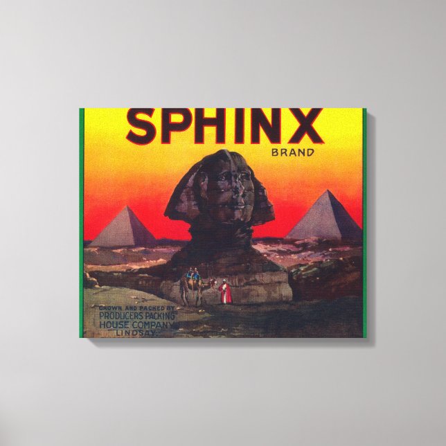 Impressão Em Tela Sphinx Orange LabelLindsay, CA (Frente)