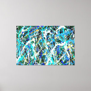 Impressão Em Tela SPLATTER COLORIDO XLV - Pintura de ação - Abstrato
