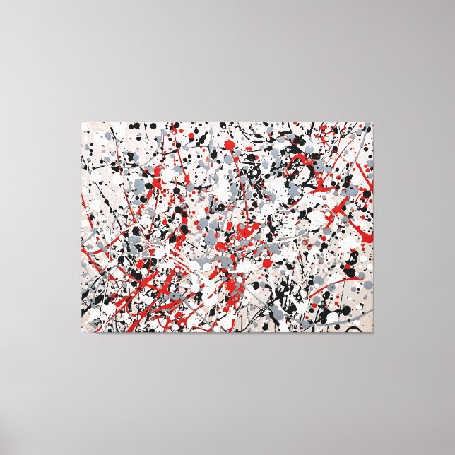 Impressão Em Tela SPLATTER XXVIII COLORIDO - Pintura de ação - (Frente)