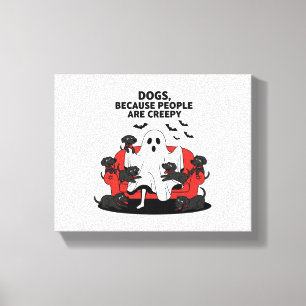 Impressão Em Tela Spooky Halloween Dog Spooky Ghost