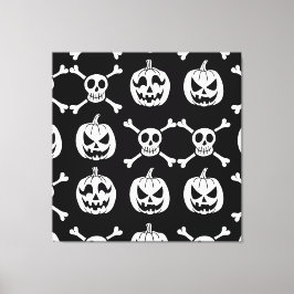 Impressão Em Tela Spooky Halloween Pattern