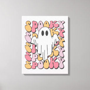Impressão Em Tela Spooky Retro Ghost