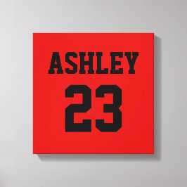 Impressão Em Tela Sports Jersey Number e Name Red Personalizados