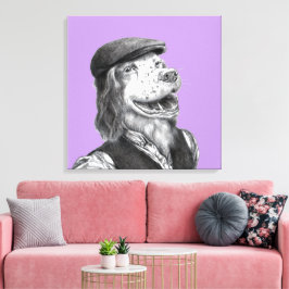 Impressão Em Tela Springer Spaniel com Chapéu Plano (Sumire)