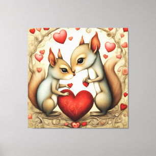 Impressão Em Tela Squirrel Love 1
