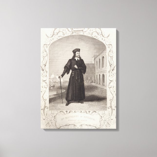 Impressão Em Tela Sr. Macready como Shylock, Ato I Cena 3, em "O Mer (Frente)