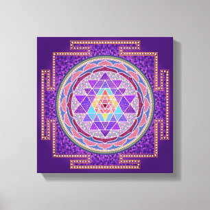 Impressão Em Tela Sri roxo Yantra