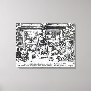 Impressão Em Tela St. Eligius como uns ourives em sua oficina