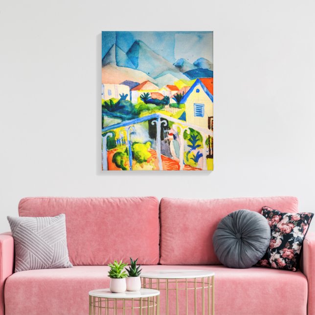 Impressão Em Tela St Germain perto de Tunis | Auguste Macke | (Insitu(Sala de estar))