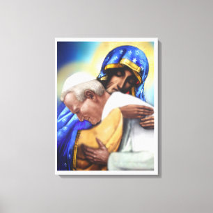 IMPRESSÃO EM TELA ST JOHN PAUL II E NOSSA SENHORA