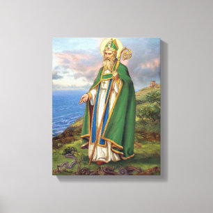 IMPRESSÃO EM TELA ST PATRICK, SANTO PADROEIRO DE IRELAND.