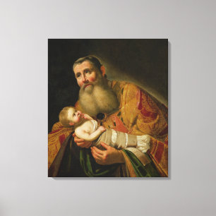 Impressão Em Tela St. Simeon que apresenta o cristo infantil