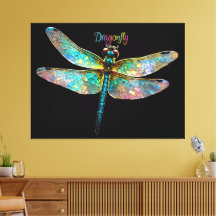 Stained Glass Colorful Dragonfly