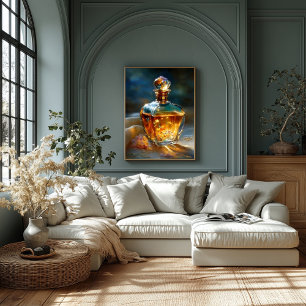 Impressão Em Tela Stardust Elixir - Luz cósmica num frasco de perfum